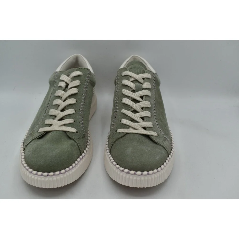 Sofft Frazier Sneaker Women 10 Hedge Green White Suede Platform Shoes NWB